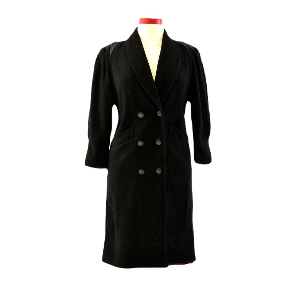 Wool & leather steam punk coat vintage women's M Goth Jofeld